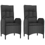 5-teiliges Gartenmöbel-Set mit schwarzen synthetischen Rattankissen von vidaXL, Gartensets - Ref: Foro24-3185080, Preis: 590,...