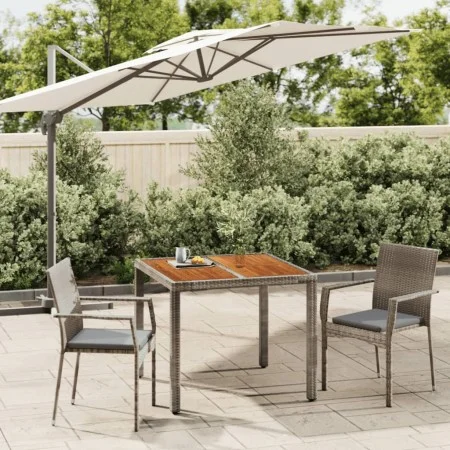 3-piece garden dining set with gray synthetic rattan cushions by vidaXL, Garden sets - Ref: Foro24-3184993, Price: 232,42 €, ...