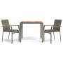 3-piece garden dining set with gray synthetic rattan cushions by vidaXL, Garden sets - Ref: Foro24-3184993, Price: 242,47 €, ...