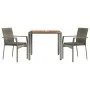 3-teilige Garten-Essgruppe mit grauen synthetischen Rattankissen von vidaXL, Gartensets - Ref: Foro24-3184993, Preis: 228,13 ...