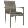 3-piece garden dining set with gray synthetic rattan cushions by vidaXL, Garden sets - Ref: Foro24-3184993, Price: 232,42 €, ...