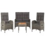 4-piece garden dining set with gray PE rattan cushions by vidaXL, Garden sets - Ref: Foro24-3185083, Price: 413,09 €, Discoun...