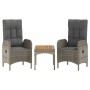 4-piece garden dining set with gray PE rattan cushions by vidaXL, Garden sets - Ref: Foro24-3185083, Price: 413,09 €, Discoun...