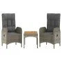 4-piece garden dining set with gray PE rattan cushions by vidaXL, Garden sets - Ref: Foro24-3185083, Price: 418,19 €, Discoun...