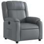 Sillón reclinable eléctrico de cuero sintético gris