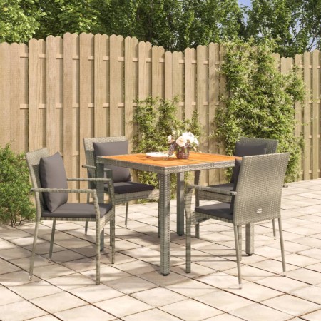 5-piece garden dining set with gray synthetic rattan cushions by vidaXL, Garden sets - Ref: Foro24-3184970, Price: 379,77 €, ...