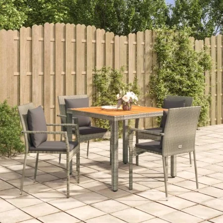 5-piece garden dining set with gray synthetic rattan cushions by vidaXL, Garden sets - Ref: Foro24-3184970, Price: 392,90 €, ...