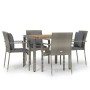 5-piece garden dining set with gray synthetic rattan cushions by vidaXL, Garden sets - Ref: Foro24-3184970, Price: 379,77 €, ...