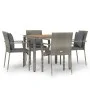5-piece garden dining set with gray synthetic rattan cushions by vidaXL, Garden sets - Ref: Foro24-3184970, Price: 392,90 €, ...
