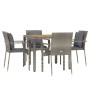 5-piece garden dining set with gray synthetic rattan cushions by vidaXL, Garden sets - Ref: Foro24-3184970, Price: 379,77 €, ...