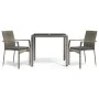 3-piece garden dining set with gray synthetic rattan cushions by vidaXL, Garden sets - Ref: Foro24-3184981, Price: 214,53 €, ...
