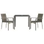 3-piece garden dining set with gray synthetic rattan cushions by vidaXL, Garden sets - Ref: Foro24-3184981, Price: 214,53 €, ...