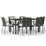 7-piece garden dining set and black synthetic rattan cushions by vidaXL, Garden sets - Ref: Foro24-3157954, Price: 515,44 €, ...