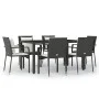 7-piece garden dining set and black synthetic rattan cushions by vidaXL, Garden sets - Ref: Foro24-3157954, Price: 540,92 €, ...