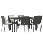 7-piece garden dining set and black synthetic rattan cushions by vidaXL, Garden sets - Ref: Foro24-3157954, Price: 515,44 €, ...