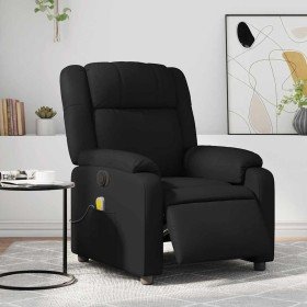 Sillón de masaje reclinable eléctrico cuero sintético negro Sillón de masaje reclinable eléctrico cuero sintético negro