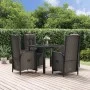 5-teiliges Gartenmöbel-Set mit schwarzen synthetischen Rattankissen von vidaXL, Gartensets - Ref: Foro24-3185060, Preis: 658,...