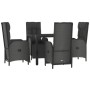 5-teiliges Gartenmöbel-Set mit schwarzen synthetischen Rattankissen von vidaXL, Gartensets - Ref: Foro24-3185060, Preis: 573,...