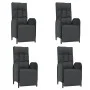 5-teiliges Gartenmöbel-Set mit schwarzen synthetischen Rattankissen von vidaXL, Gartensets - Ref: Foro24-3185060, Preis: 658,...