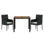 Garden dining set 3 pieces with black synthetic rattan cushions by vidaXL, Garden sets - Ref: Foro24-3185011, Price: 240,03 €...