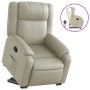 Sillón reclinable elevable cuero artificial color crema