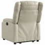 Sillón reclinable elevable cuero artificial color crema