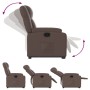 Sillón reclinable elevable cuero sintético marrón