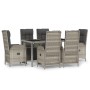 Garden dining set 7 pieces and gray synthetic rattan cushions by vidaXL, Garden sets - Ref: Foro24-3185032, Price: 919,12 €, ...