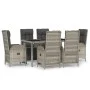 Garden dining set 7 pieces and gray synthetic rattan cushions by vidaXL, Garden sets - Ref: Foro24-3185032, Price: 1,00 €, Di...
