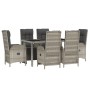 Garden dining set 7 pieces and gray synthetic rattan cushions by vidaXL, Garden sets - Ref: Foro24-3185032, Price: 919,12 €, ...