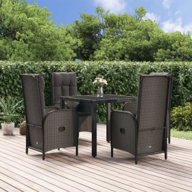 5-teiliges Gartenmöbel-Set mit schwarzen synthetischen Rattankissen von vidaXL, Gartensets - Ref: Foro24-3185054, Preis: 558,...