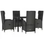 5-piece garden furniture set with black synthetic rattan cushions by vidaXL, Garden sets - Ref: Foro24-3185054, Price: 647,53...