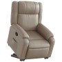Sillón reclinable elevable cuero artificial color capuchino