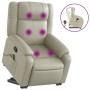 Sillón reclinable de masaje de pie cuero artificial color crema