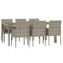 Set comedor jardín 7 pzas y cojines ratán sintético gris de vidaXL, Conjuntos de jardín - Ref: Foro24-3185021, Precio: 467,82...