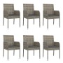 Set comedor jardín 7 pzas y cojines ratán sintético gris de vidaXL, Conjuntos de jardín - Ref: Foro24-3185021, Precio: 467,82...