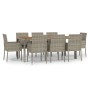 Garden dining set 9 pieces and gray synthetic rattan cushions by vidaXL, Garden sets - Ref: Foro24-3185022, Price: 599,93 €, ...