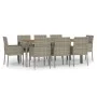 Garden dining set 9 pieces and gray synthetic rattan cushions by vidaXL, Garden sets - Ref: Foro24-3185022, Price: 605,42 €, ...