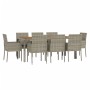Garden dining set 9 pieces and gray synthetic rattan cushions by vidaXL, Garden sets - Ref: Foro24-3185022, Price: 599,93 €, ...