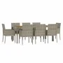 Garden dining set 9 pieces and gray synthetic rattan cushions by vidaXL, Garden sets - Ref: Foro24-3185022, Price: 605,42 €, ...
