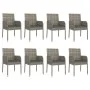 Garden dining set 9 pieces and gray synthetic rattan cushions by vidaXL, Garden sets - Ref: Foro24-3185022, Price: 605,42 €, ...