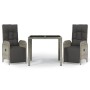 3-piece garden dining set with gray synthetic rattan cushions by vidaXL, Garden sets - Ref: Foro24-3185029, Price: 341,55 €, ...