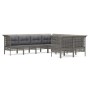 8-piece garden furniture set and gray synthetic rattan cushions by vidaXL, Garden sets - Ref: Foro24-3187592, Price: 501,63 €...
