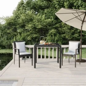 3-piece garden dining set with black synthetic rattan cushions by vidaXL, Garden sets - Ref: Foro24-3157951, Price: 201,63 €,...