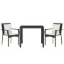 Set comedor de jardín 3 pzas con cojines ratán sintético negro de vidaXL, Conjuntos de jardín - Ref: Foro24-3157951, Precio: ...