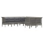 8-piece garden furniture set and gray synthetic rattan cushions by vidaXL, Garden sets - Ref: Foro24-3187592, Price: 501,63 €...