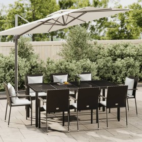 9-piece garden dining set and black synthetic rattan cushions by vidaXL, Garden sets - Ref: Foro24-3184980, Price: 627,74 €, ...