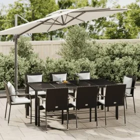 9-piece garden dining set and black synthetic rattan cushions by vidaXL, Garden sets - Ref: Foro24-3184980, Price: 725,41 €, ...