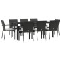 9-piece garden dining set and black synthetic rattan cushions by vidaXL, Garden sets - Ref: Foro24-3184980, Price: 627,74 €, ...