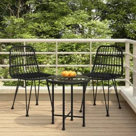 3-Piece Black Synthetic Rattan Garden Dining Set by vidaXL, Garden sets - Ref: Foro24-3157832, Price: 172,65 €, Discount: %